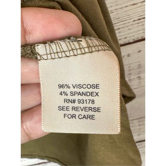 Philosophy Womens Round Neck Short Sleeve High Low Tunic Top Olive Green Size XS - Picture 7 of 11